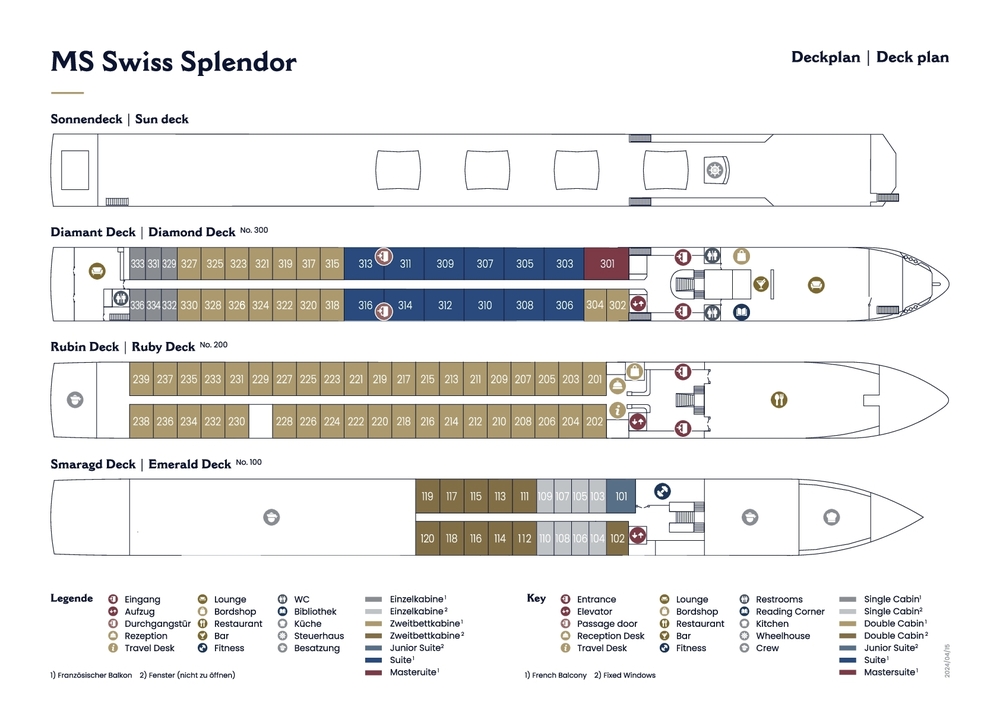 Deckplan MS SWISS SPLENDOR