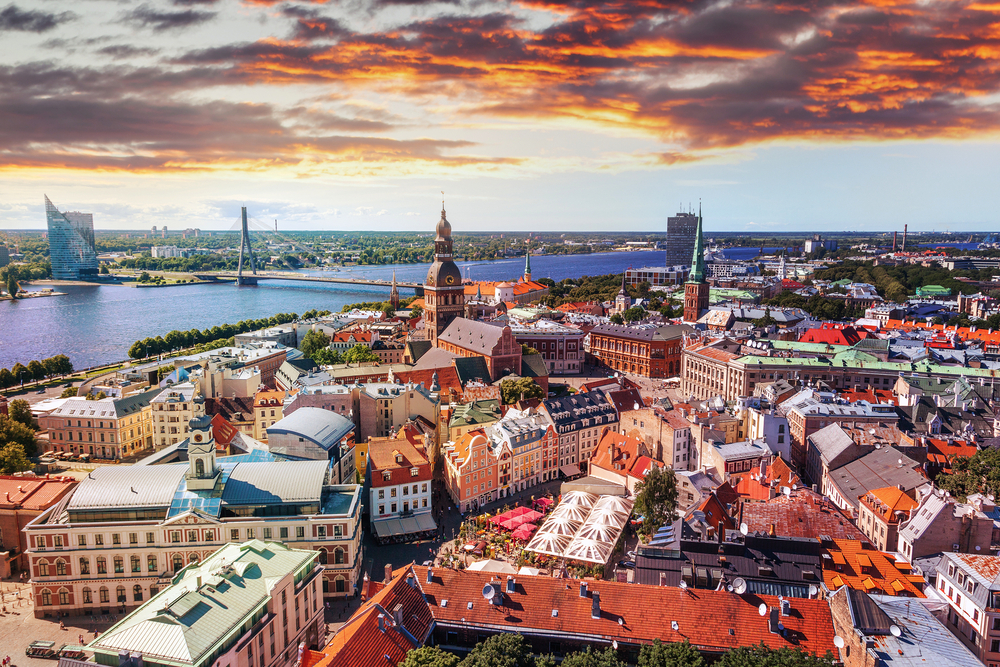 Panoramablick vom Rigaer Dom auf die Altstadt von Riga